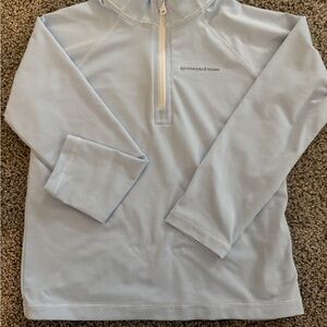 Youth Vineyard Vines Blue and White Striped quarter-Zip